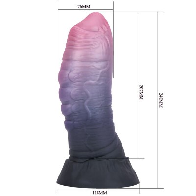 POWER MONSTERS - DREADFUL FIEND BICOLOR FANTASY SILICONE DILDO 24 CM Ø 6 CM - D-246105 - Dona Pimenta