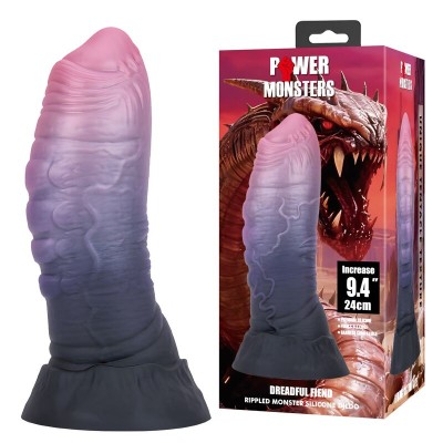 POWER MONSTERS - DREADFUL FIEND BICOLOR FANTASY SILICONE DILDO 24 CM Ø 6 CM - D-246105 - Dona Pimenta