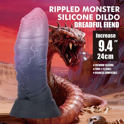 POWER MONSTERS - DREADFUL FIEND BICOLOR FANTASY SILICONE DILDO 24 CM Ø 6 CM - D-246105 - Dona Pimenta