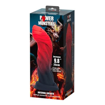 POWER MONSTERS - INFERNAL GOLIATH BICOLOR FANTASY SILICONE DILDO 25 CM Ø 6 CM - D-246106 - Dona Pimenta