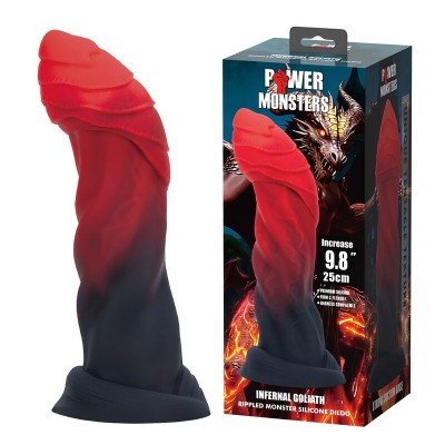 POWER MONSTERS - INFERNAL GOLIATH BICOLOR FANTASY SILICONE DILDO 25 CM Ø 6 CM - D-246106 - Dona Pimenta