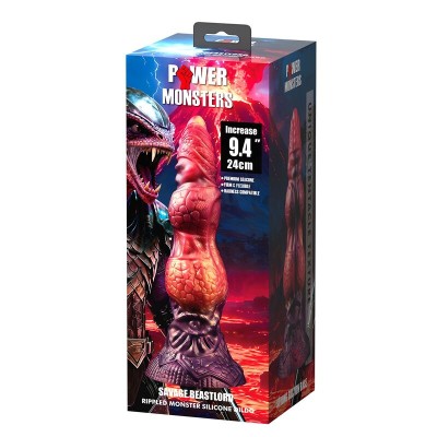 POWER MONSTERS - SAVAGE BEASTLORD TRICOLOR FANTASY SILICONE DILDO 24 CM Ø 5 CM - D-246109 - Dona Pimenta
