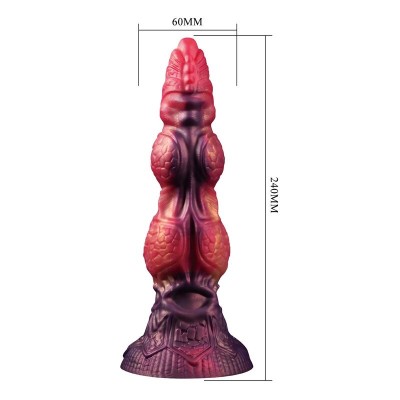 POWER MONSTERS - SAVAGE BEASTLORD TRICOLOR FANTASY SILICONE DILDO 24 CM Ø 5 CM - D-246109 - Dona Pimenta