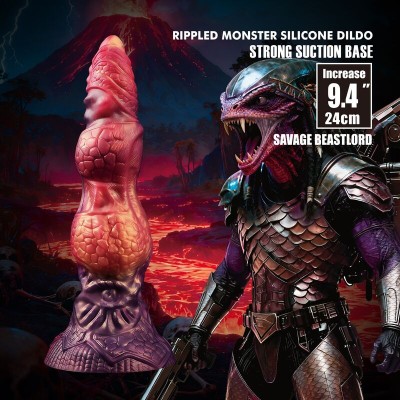 POWER MONSTERS - SAVAGE BEASTLORD TRICOLOR FANTASY SILICONE DILDO 24 CM Ø 5 CM - D-246109 - Dona Pimenta