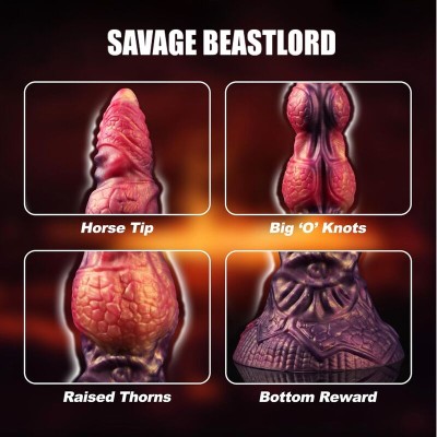 POWER MONSTERS - SAVAGE BEASTLORD TRICOLOR FANTASY SILICONE DILDO 24 CM Ø 5 CM - D-246109 - Dona Pimenta