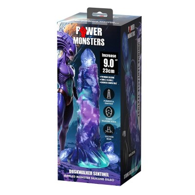 POWER MONSTERS - DUSKWALKER SENTINEL TRICOLOR DILDO DE SILICONE INFLÁVEL FANTASIA 23 CM Ø 5 CM - D-246112 - Dona Pimenta