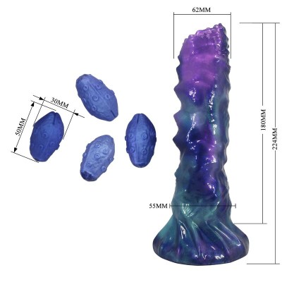 POWER MONSTERS - DUSKWALKER SENTINEL TRICOLOR DILDO DE SILICONE INFLÁVEL FANTASIA 23 CM Ø 5 CM - D-246112 - Dona Pimenta