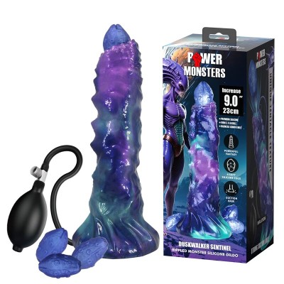 POWER MONSTERS - DUSKWALKER SENTINEL TRICOLOR DILDO DE SILICONE INFLÁVEL FANTASIA 23 CM Ø 5 CM - D-246112 - Dona Pimenta