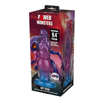 POWER MONSTERS - RIFT TITAN BICOLOR DILDO DE SILICONE INFLÁVEL FANTASIA 24 CM Ø 5 CM - D-246116 - Dona Pimenta