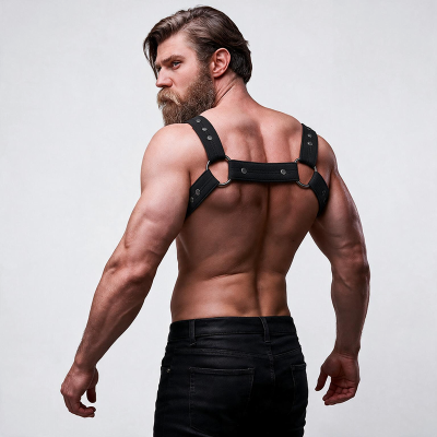 ATITUDE SUBMISSIVA DE FETICHE - ARNÊS ESPORTIVO DE PEITO AJUSTÁVEL HOMEM DE NEOPRENE - D-235861 - Dona Pimenta