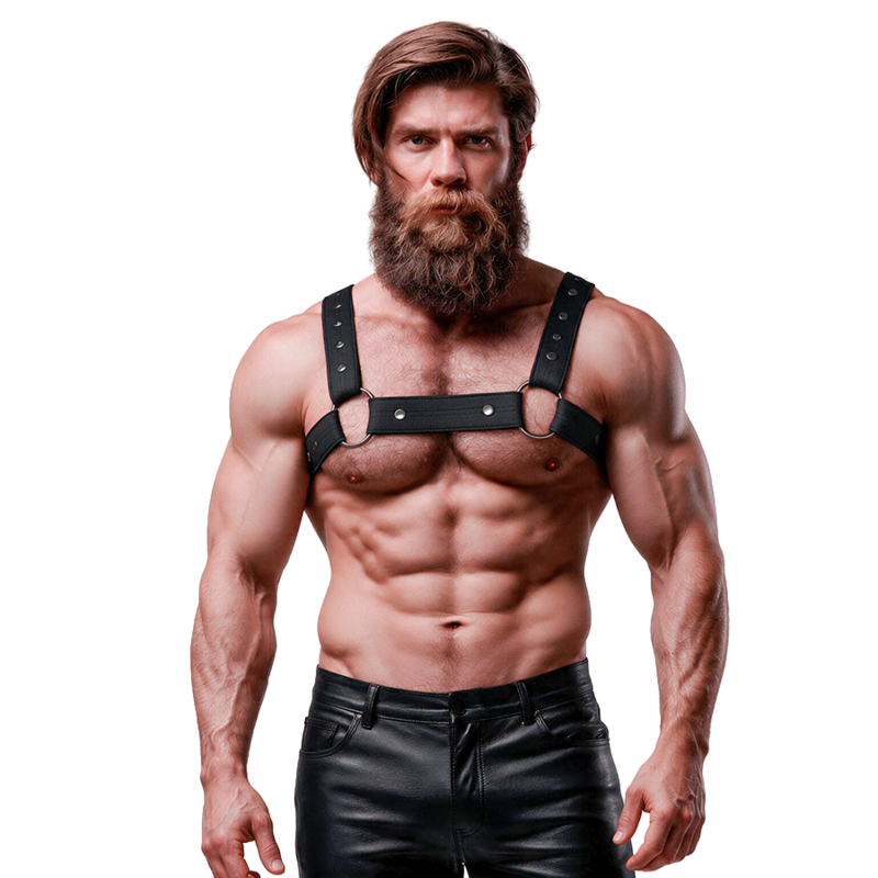 ATITUDE SUBMISSIVA DE FETICHE - ARNÊS ESPORTIVO DE PEITO AJUSTÁVEL HOMEM DE NEOPRENE - D-235861 - Dona Pimenta