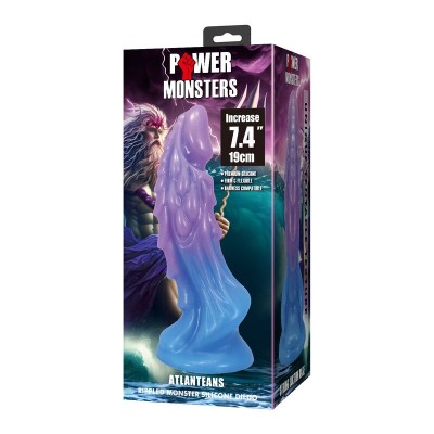 POWER MONSTERS - DILDO REALISTA ATLANTEANS COM VENTOSA 19 CM Ø 5 CM AZUL E ROXO - D-246092 - Dona Pimenta