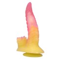 POWER MONSTERS - DILDO ONDULADO MONSTER FANTASY COM VENTOSA 22,5 CM Ø 5,5 CM ROSA E AMARELO - D-246093 - Dona Pimenta