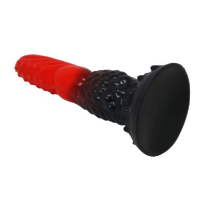 POWER MONSTERS - DILDO DE FANTASIA DRAGÃO DE FOGO COM VENTOSA 24,5 CM Ø 5,8 CM VERMELHO E PRETO - D-246094 - Dona Pimenta