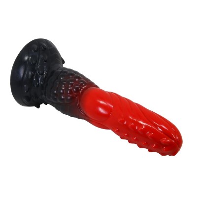 POWER MONSTERS - DILDO DE FANTASIA DRAGÃO DE FOGO COM VENTOSA 24,5 CM Ø 5,8 CM VERMELHO E PRETO - D-246094 - Dona Pimenta