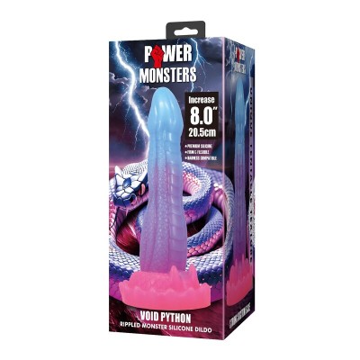 POWER MONSTERS - DILDO FANTASIA VOID PYTHON COM VENTOSA 20,5 CM Ø 5,2 CM AZUL, ROXO E ROSA - D-246096 - Dona Pimenta