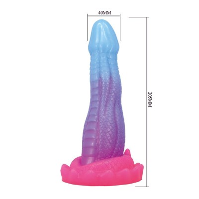 POWER MONSTERS - DILDO FANTASIA VOID PYTHON COM VENTOSA 20,5 CM Ø 5,2 CM AZUL, ROXO E ROSA - D-246096 - Dona Pimenta