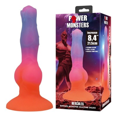 POWER MONSTERS - DILDO DE SILICONE HERCULES FANTASY 21,5 CM Ø 5 CM - D-246100 - Dona Pimenta