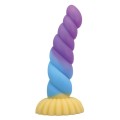 POWER MONSTERS - UNICÓRNIO TRICOLOR FANTASIA DE SILICONE 22 CM Ø 5 CM - D-246102 - Dona Pimenta