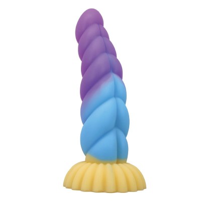 POWER MONSTERS - UNICÓRNIO TRICOLOR FANTASIA DE SILICONE 22 CM Ø 5 CM - D-246102 - Dona Pimenta