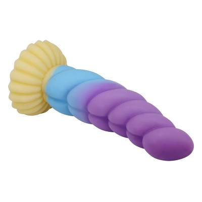POWER MONSTERS - UNICÓRNIO TRICOLOR FANTASIA DE SILICONE 22 CM Ø 5 CM - D-246102 - Dona Pimenta