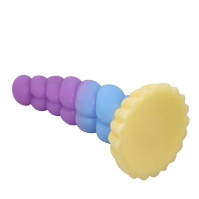 POWER MONSTERS - UNICÓRNIO TRICOLOR FANTASIA DE SILICONE 22 CM Ø 5 CM - D-246102 - Dona Pimenta