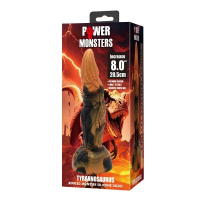 POWER MONSTERS - DILDO DE SILICONE FANTASIA TIRANOSSAURO BICOLOR 20,5 CM Ø 5 CM - D-246104 - Dona Pimenta
