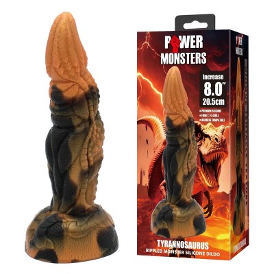 POWER MONSTERS - DILDO DE SILICONE FANTASIA TIRANOSSAURO BICOLOR 20,5 CM Ø 5 CM - D-246104 - Dona Pimenta