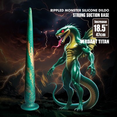 POWER MONSTERS - WILDWYRM TAIL BICOLOR FANTASY SILICONE DILDO 47 CM Ø 4 CM - D-246108 - Dona Pimenta