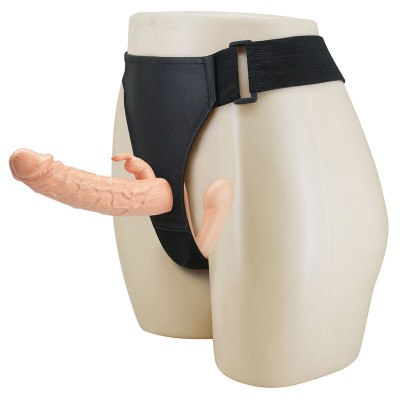BAILE - CHARLOTTE HOLLOW DUPLA PENETRAÇÃO STRAP-ON CARNE - D-245966 - Dona Pimenta