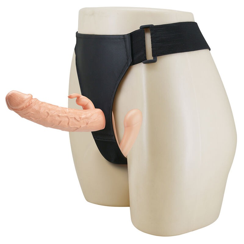 BAILE - CHARLOTTE HOLLOW DUPLA PENETRAÇÃO STRAP-ON CARNE - D-245966 - Dona Pimenta
