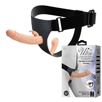 BAILE - CHARLOTTE HOLLOW DUPLA PENETRAÇÃO STRAP-ON CARNE - D-245966 - Dona Pimenta