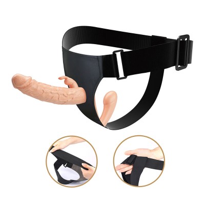 BAILE - CHARLOTTE HOLLOW DUPLA PENETRAÇÃO STRAP-ON CARNE - D-245966 - Dona Pimenta