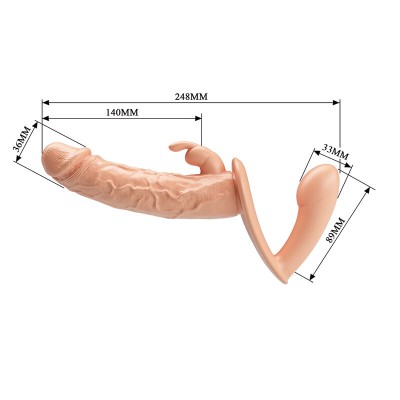 BAILE - CHARLOTTE HOLLOW DUPLA PENETRAÇÃO STRAP-ON CARNE - D-245966 - Dona Pimenta