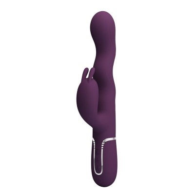 PRETTY LOVE - VIBRADOR LOURSEN RABBIT COM MOVIMENTO DE IMPULSO E 7 VIBRAÇÕES, RECARREGÁVEL VIA USB, ROXO - D-246039 - Dona Pimen
