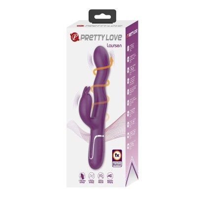 PRETTY LOVE - VIBRADOR LOURSEN RABBIT COM MOVIMENTO DE IMPULSO E 7 VIBRAÇÕES, RECARREGÁVEL VIA USB, ROXO - D-246039 - Dona Pimen