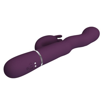 PRETTY LOVE - VIBRADOR LOURSEN RABBIT COM MOVIMENTO DE IMPULSO E 7 VIBRAÇÕES, RECARREGÁVEL VIA USB, ROXO - D-246039 - Dona Pimen