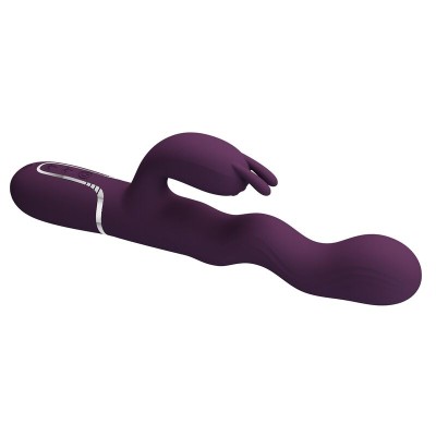 PRETTY LOVE - VIBRADOR LOURSEN RABBIT COM MOVIMENTO DE IMPULSO E 7 VIBRAÇÕES, RECARREGÁVEL VIA USB, ROXO - D-246039 - Dona Pimen