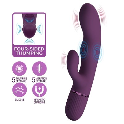 PRETTY LOVE - ZACH VIBRADOR COELHO RECARREGÁVEL COM 5+5 FUNÇÕES - D-246124 - Dona Pimenta