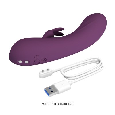 PRETTY LOVE - VIBRADOR COELHO RECARREGÁVEL LANDYN COM 10 FUNÇÕES - ROXO - D-246126 - Dona Pimenta