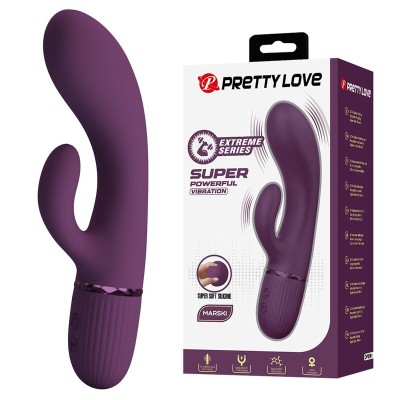 PRETTY LOVE - MARGIE VIBRADOR COELHO RECARREGÁVEL COM 10 FUNÇÕES ROXO - D-246131 - Dona Pimenta