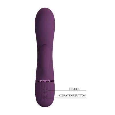 PRETTY LOVE - MARGIE VIBRADOR COELHO RECARREGÁVEL COM 10 FUNÇÕES ROXO - D-246131 - Dona Pimenta