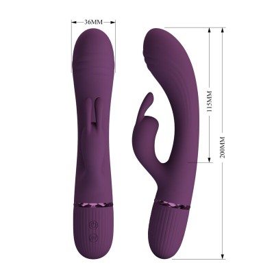 PRETTY LOVE - VIBRADOR COELHO RECARREGÁVEL ROCCO COM 10 FUNÇÕES - ROXO - D-246132 - Dona Pimenta