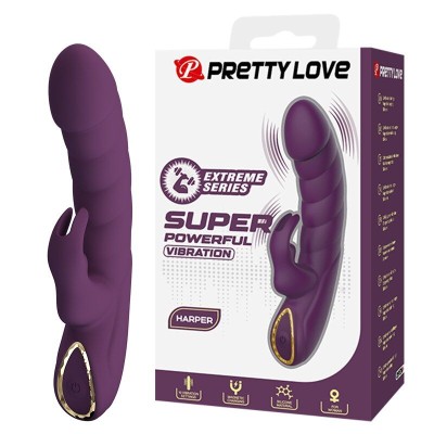 PRETTY LOVE - VIBRADOR COELHO RECARREGÁVEL HARPER COM 10 FUNÇÕES - ROXO - D-246135 - Dona Pimenta