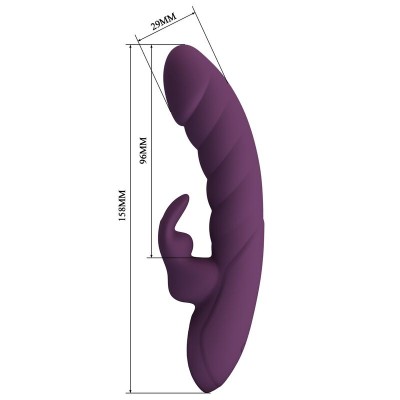 PRETTY LOVE - VIBRADOR COELHO RECARREGÁVEL HARPER COM 10 FUNÇÕES - ROXO - D-246135 - Dona Pimenta