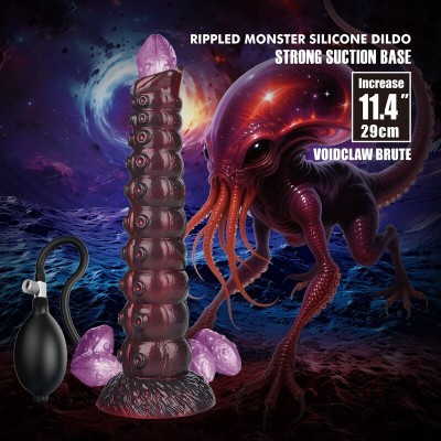 POWER MONSTERS - VOIDCLAW BRUTE BICOLOR DILDO DE SILICONE INFLÁVEL FANTASIA 29 CM Ø 5,7 CM - D-246113 - Dona Pimenta