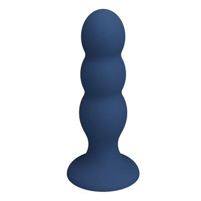 MR PLAY - PLUG ANAL COM BOLINHAS DE METAL E VENTOSA AZUL - D-245999 - Dona Pimenta