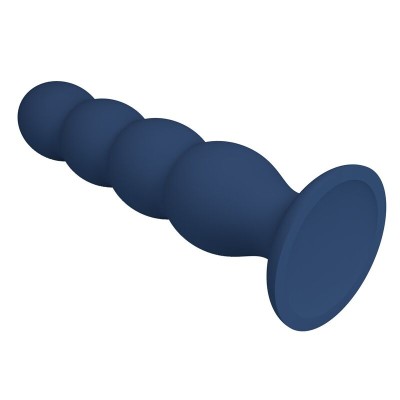 MR PLAY - PLUG ANAL COM 4 BOLINHAS DE METAL E VENTOSA AZUL - D-246000 - Dona Pimenta