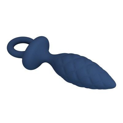 MR PLAY - PLUG ANAL TEXTURIZADO COM ANEL AZUL M - D-246002 - Dona Pimenta