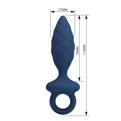 MR PLAY - PLUG ANAL TEXTURIZADO COM ANEL AZUL S - D-246003 - Dona Pimenta